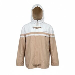 Vintage Rocawear Hooded Jacket Khaki White Beige Colorblock Full Zip Size XXL